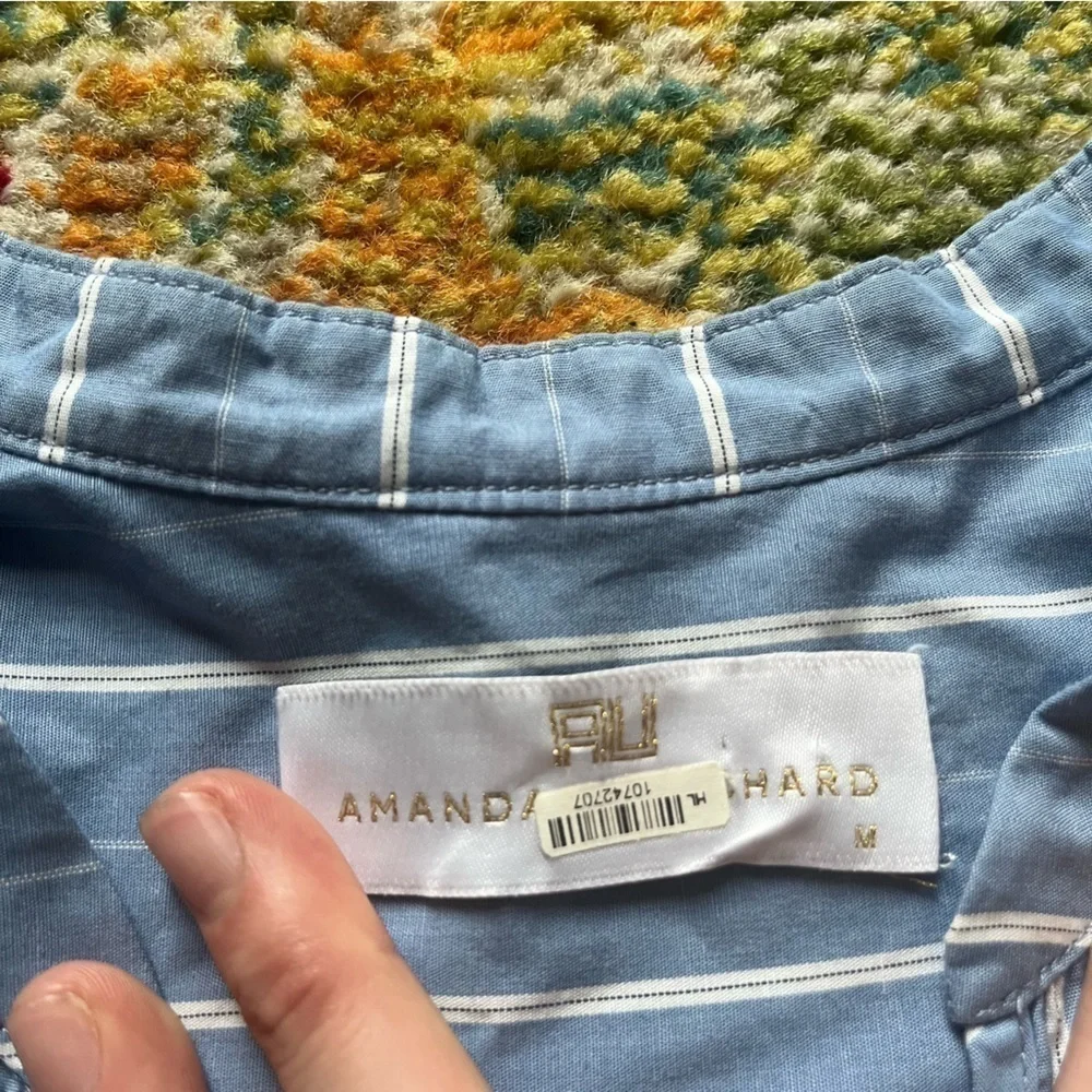 Amanda Uprichard by REVOLVE blue and white pinstripe blouse - Picture 5 of 8